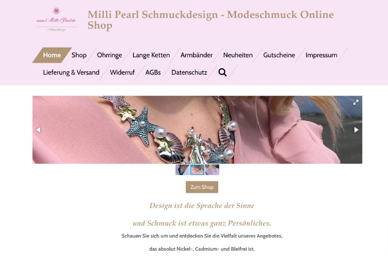 Milli Pearl Homepage